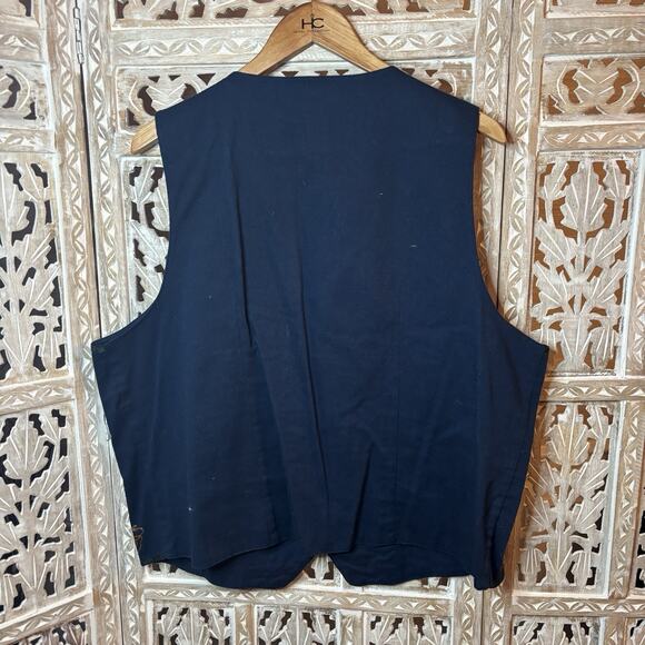 Vintage Solutions Paisley Embroidered Blue & Green Vest SZ 2X 90s Boho Western - Picture 6 of 9